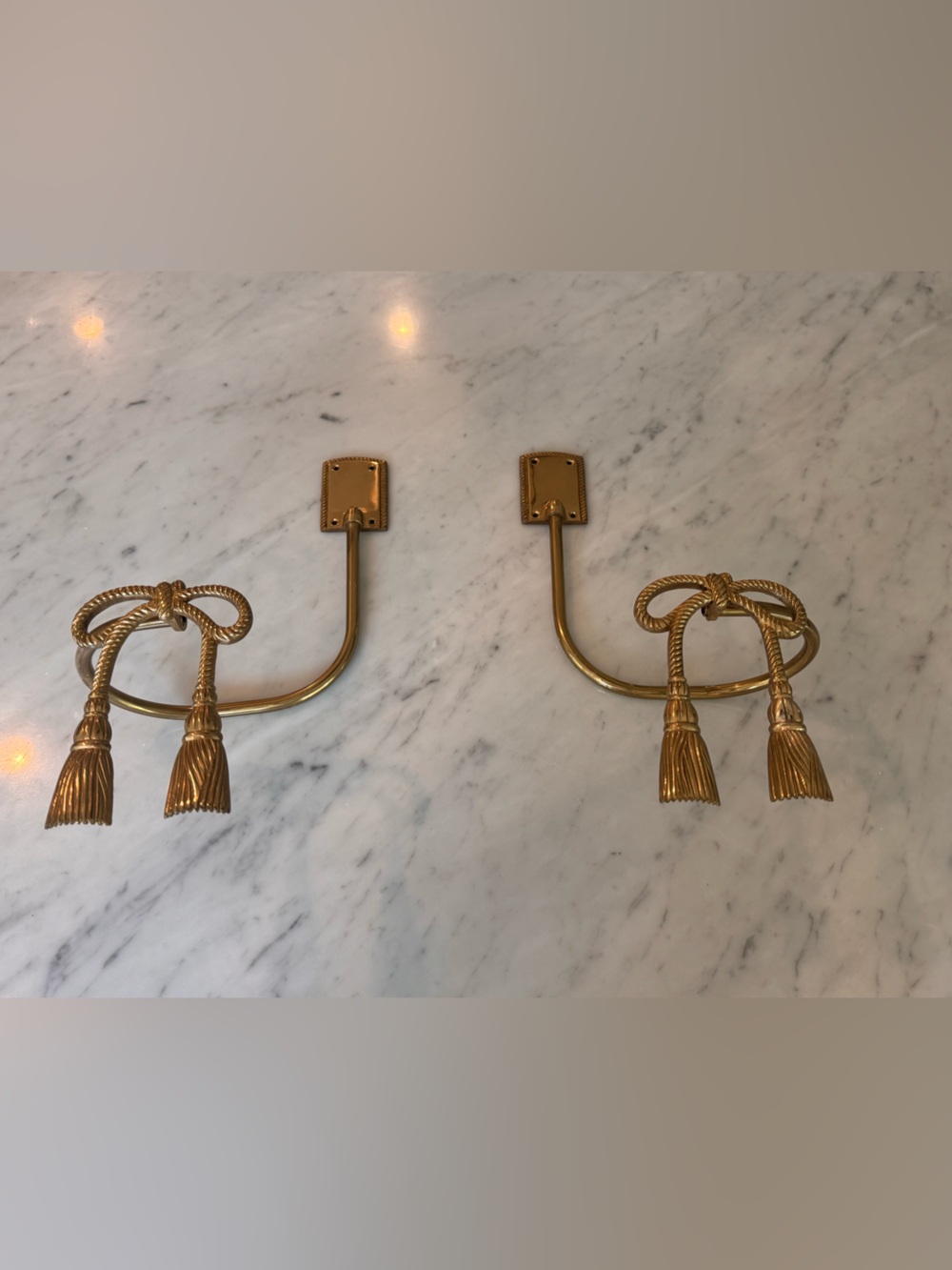 Brass Tassel Bow Curtain Tiebacks